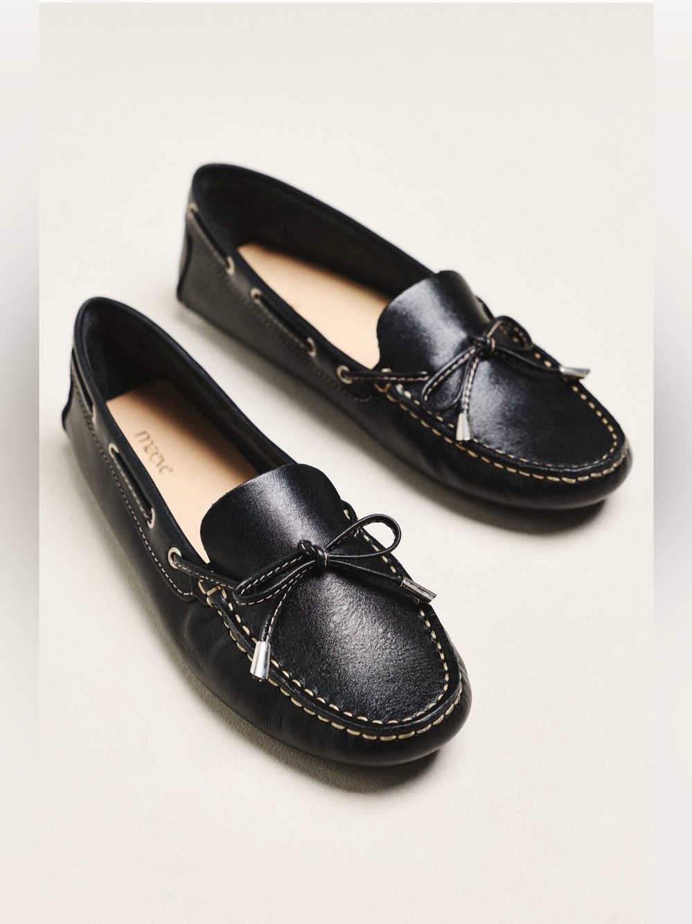 Anthropologie Maeve Bow Driving Moccasins